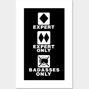 Badass Skull Ski and Snowboard Black Diamond Posters and Art